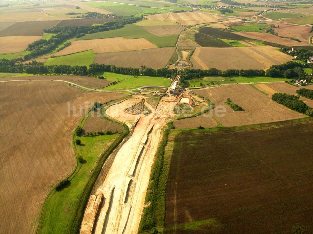 Luftaufnahme Dorna - Viaduktbau in Dorna bei Gera