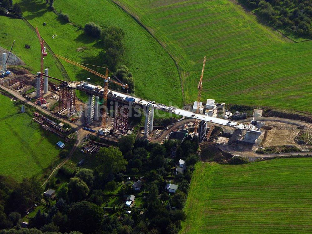 Luftaufnahme Laasen - Viaduktbau in Gera Laasen