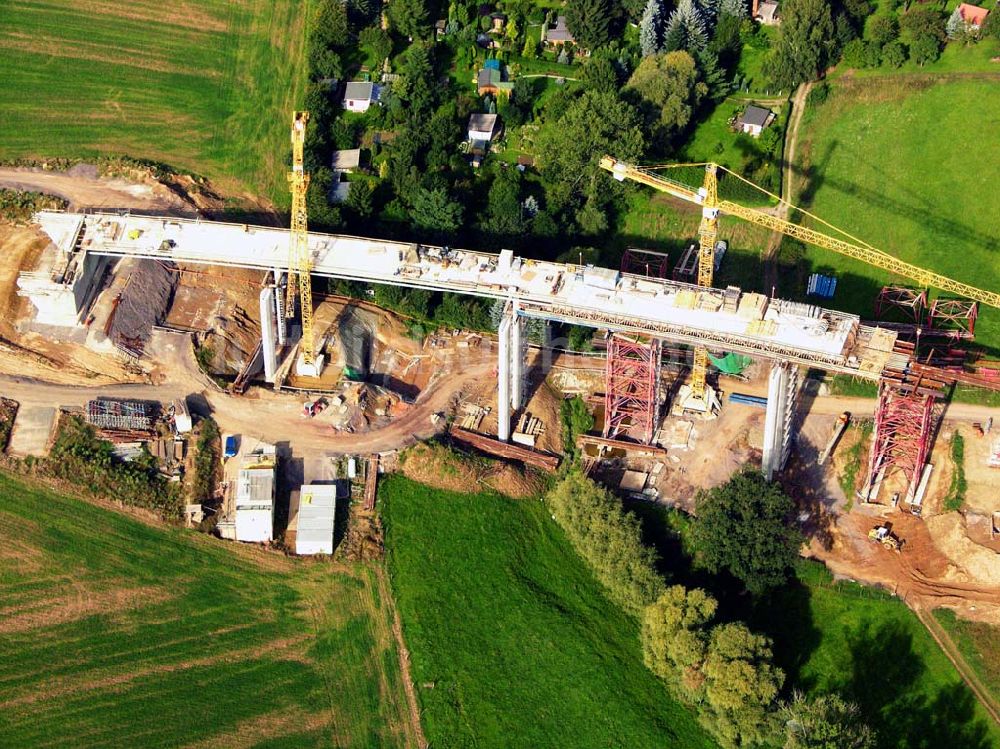 Luftaufnahme Laasen - Viaduktbau in Gera Laasen