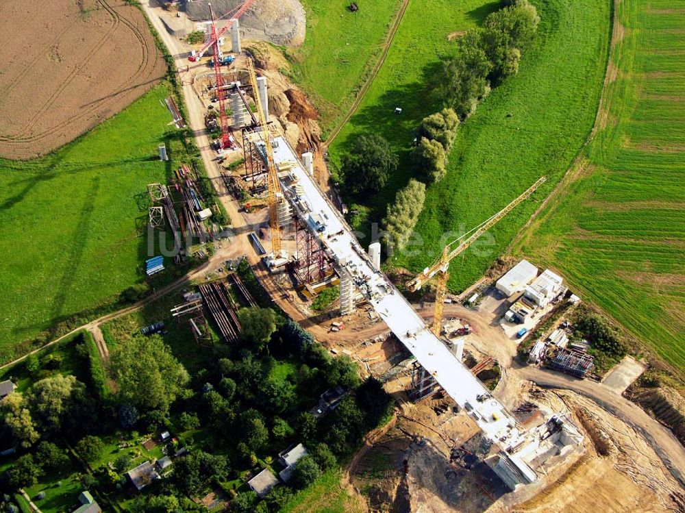 Luftaufnahme Laasen - Viaduktbau in Gera Laasen