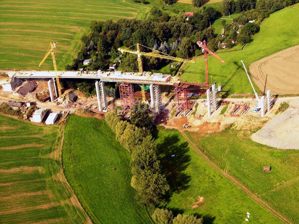 Luftbild Laasen - Viaduktbau in Gera Laasen