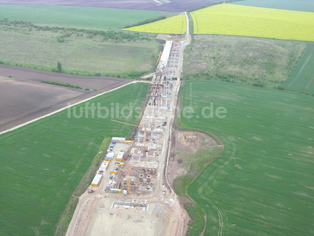 Luftbild Alberstedt - Viaduktbaustelle in Alberstedt