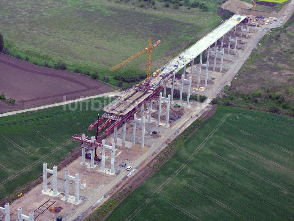 Luftaufnahme Alberstedt - Viaduktbaustelle in Alberstedt