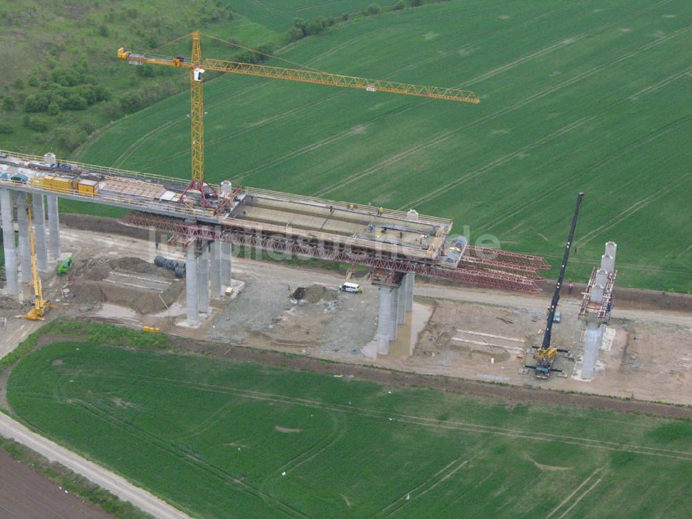 Alberstedt aus der Vogelperspektive: Viaduktbaustelle in Alberstedt