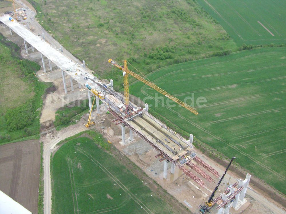 Luftbild Alberstedt - Viaduktbaustelle in Alberstedt