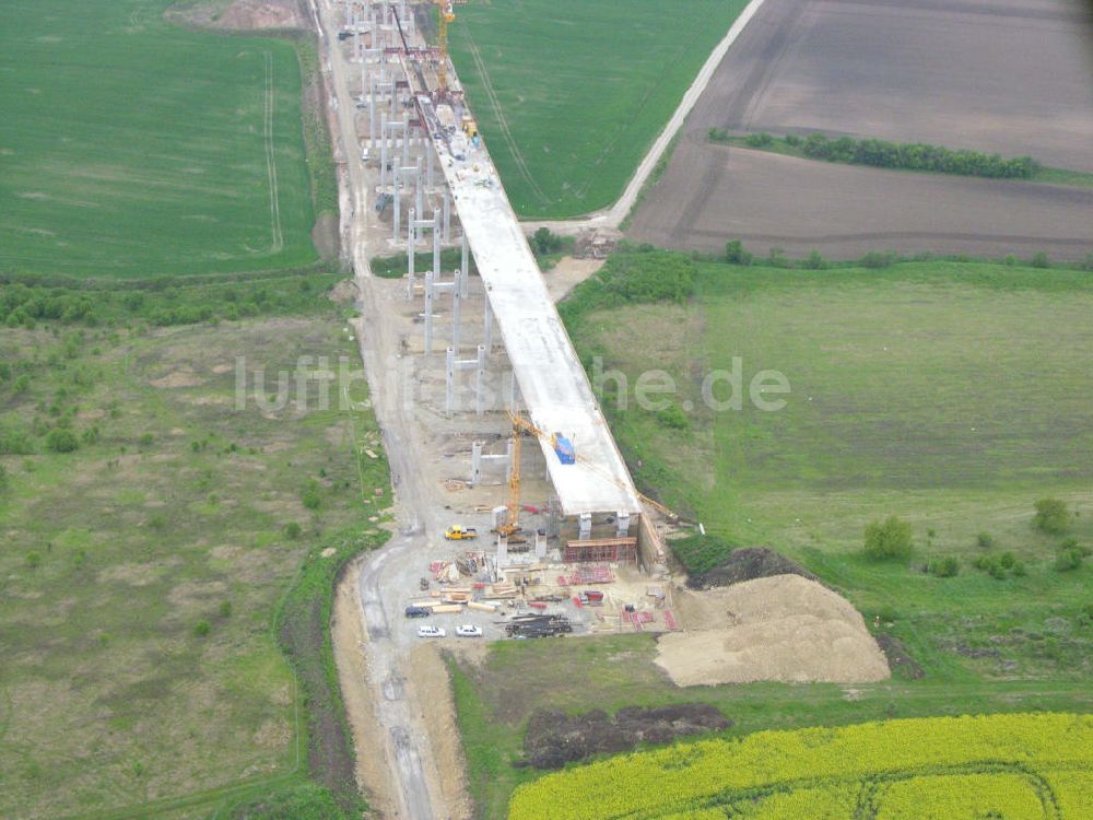 Luftaufnahme Alberstedt - Viaduktbaustelle in Alberstedt