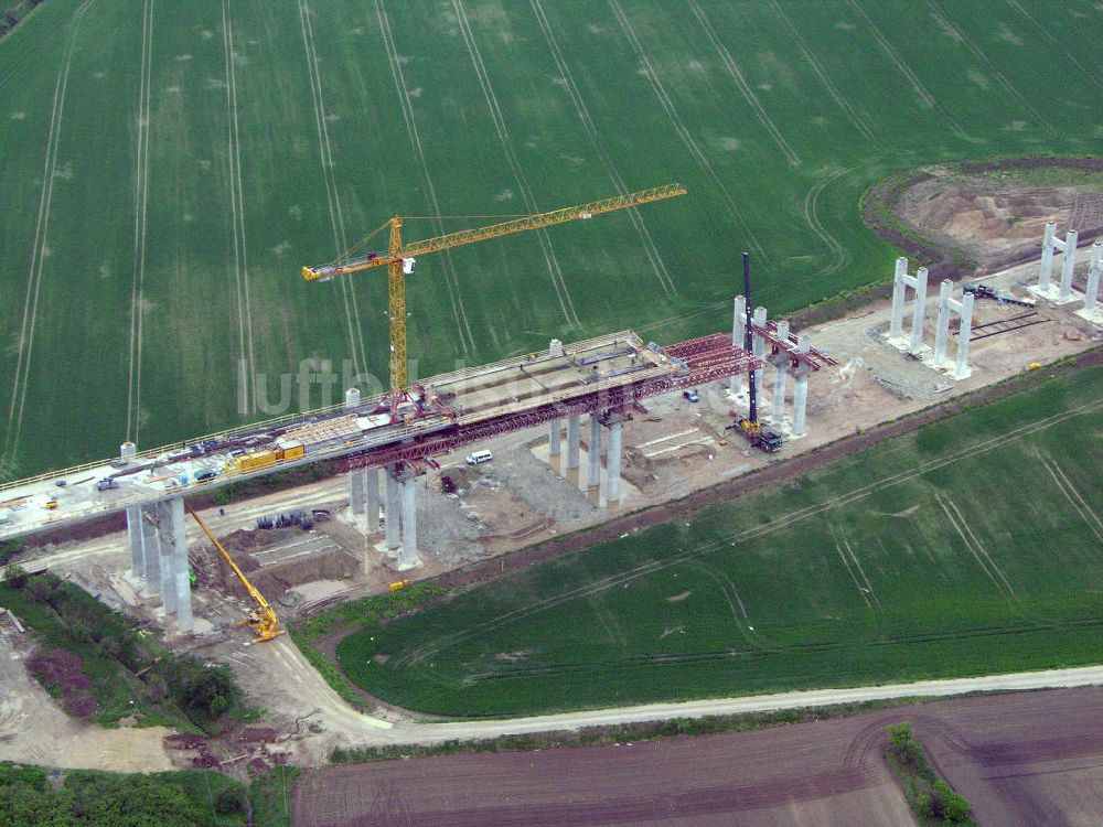 Alberstedt aus der Vogelperspektive: Viaduktbaustelle in Alberstedt