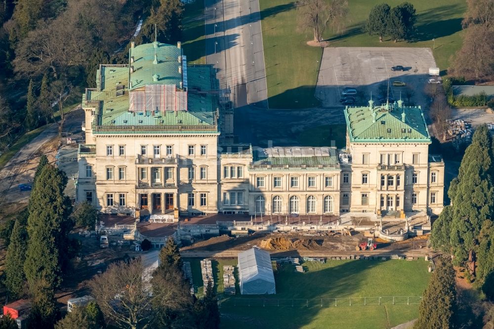 Luftaufnahme Essen - Villa Hügel im Essener Stadtteil Bredeney im Bundesland Nordrhein-Westfalen