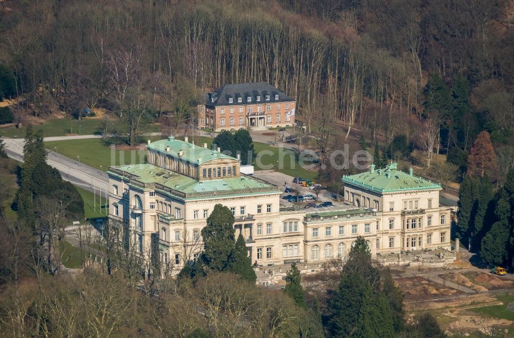 Luftaufnahme Essen - Villa Hügel im Essener Stadtteil Bredeney im Bundesland Nordrhein-Westfalen