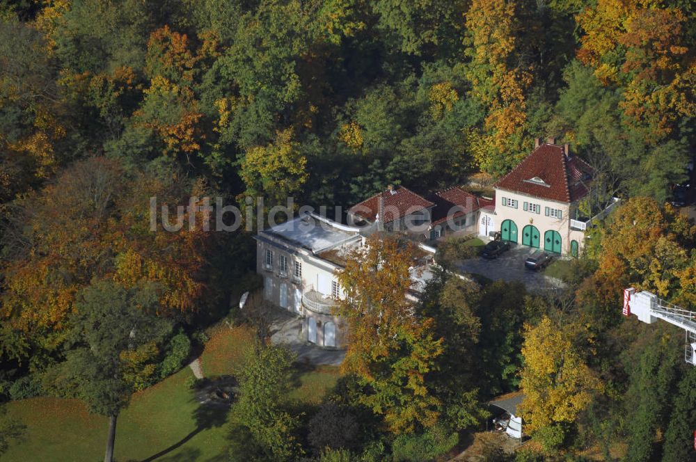 Luftaufnahme Berlin - Villa auf der Insel Schwanenwerder in Berlin