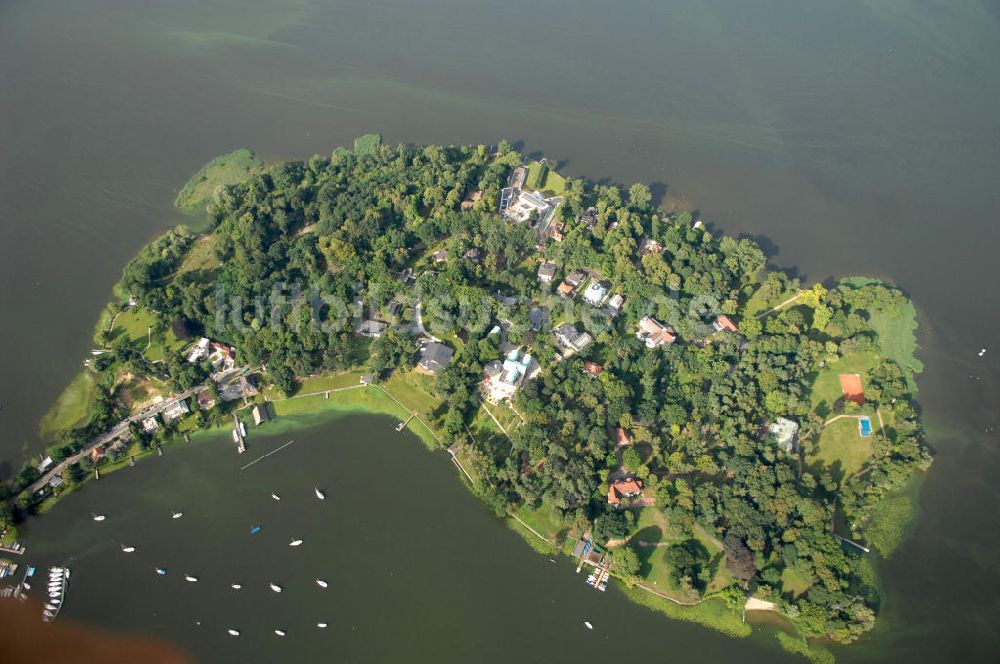 Luftaufnahme Berlin - Villa Neubau auf der Insel Schwanenwerder