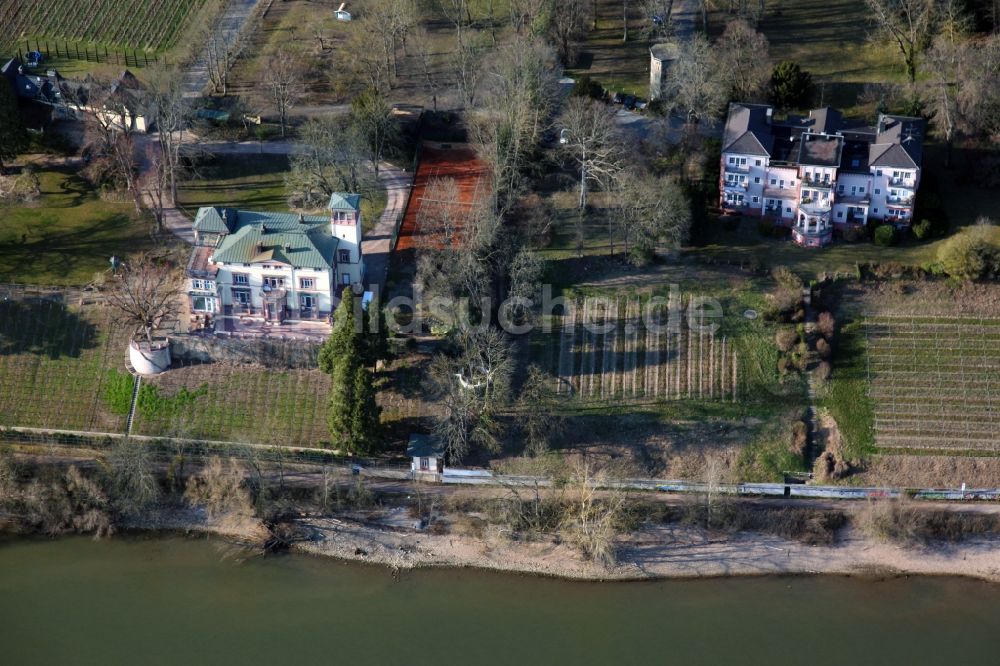 Eltville am Rhein aus der Vogelperspektive: Villa im Wohngebiet einer Einfamilienhaus- Siedlung in Eltville am Rhein im Bundesland Hessen, Deutschland