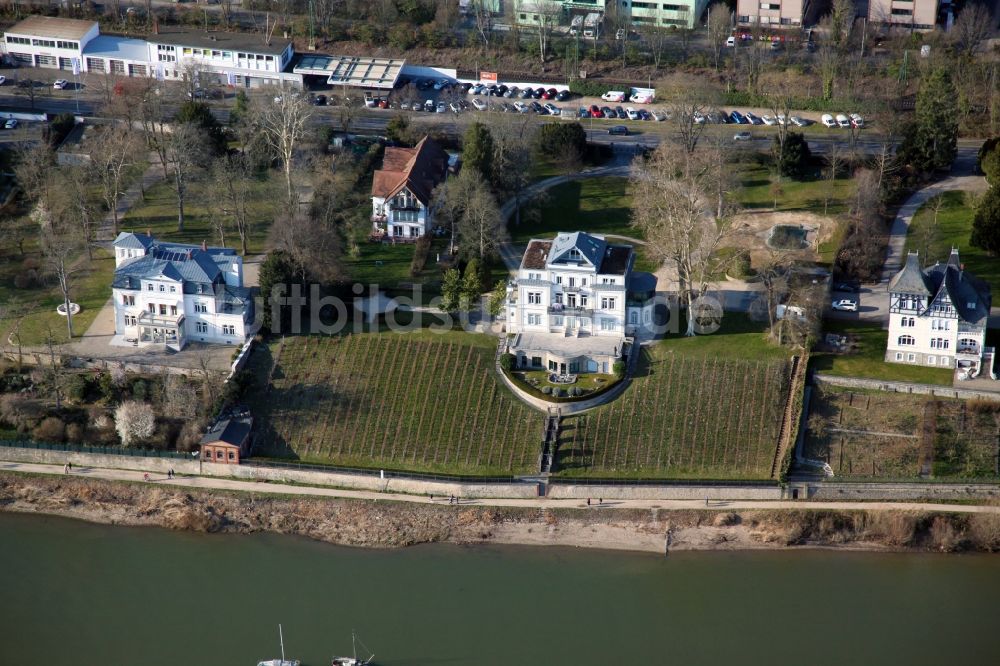 Luftbild Eltville am Rhein - Villa im Wohngebiet einer Einfamilienhaus- Siedlung in Eltville am Rhein im Bundesland Hessen, Deutschland