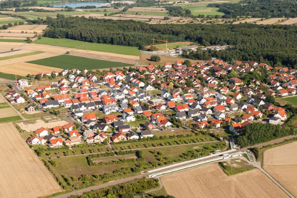 Luftbild Rheinzabern - Villa im Wohngebiet einer Einfamilienhaus- Siedlung in Rheinzabern im Bundesland Rheinland-Pfalz, Deutschland