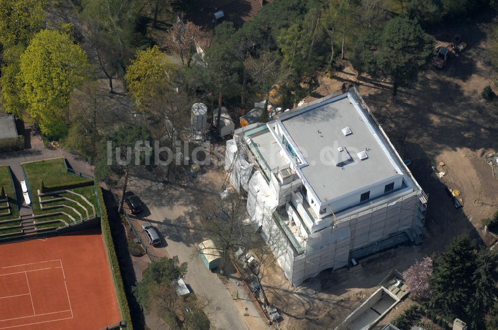 Luftaufnahme Berlin - Villaneubau im Wildpfad / Waldmeisterstraße in Berlin-Schmargendorf