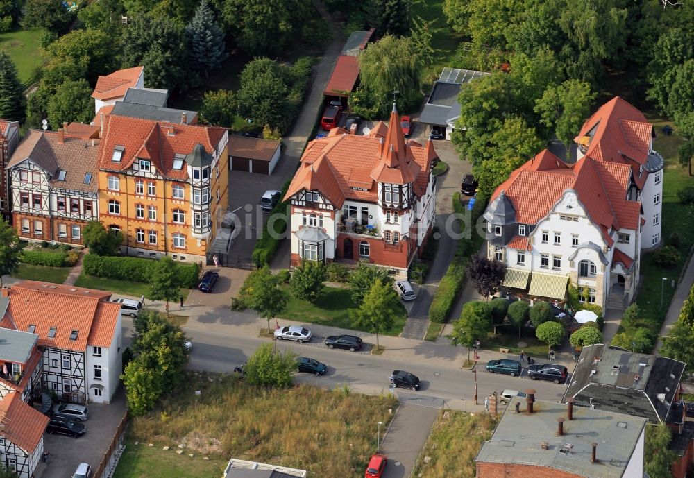 Mühlhausen aus der Vogelperspektive: Villen an der Johannisstraße in Mühlhausen in Thüringen