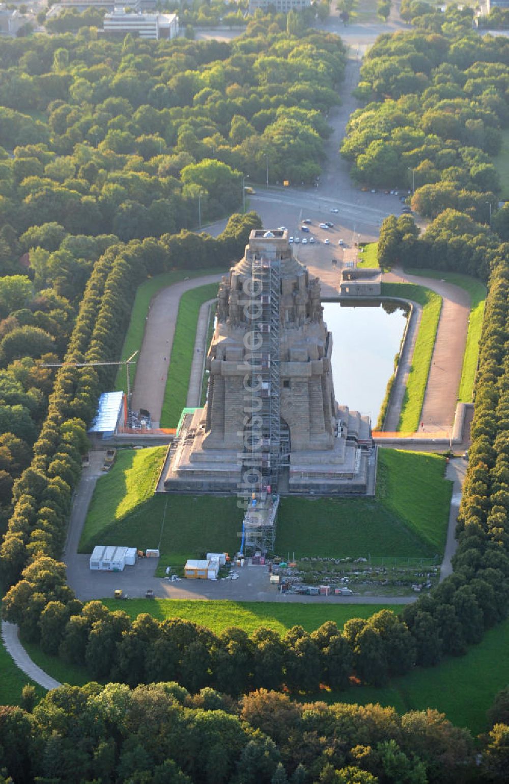 Leipzig von oben - Völkerschlachtdenkmal Leipzig / Sachsen