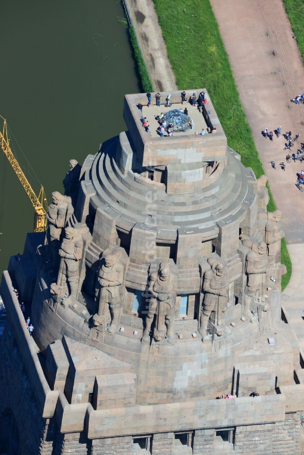 Leipzig von oben - Völkerschlachtdenkmal in Leipzig in Sachsen