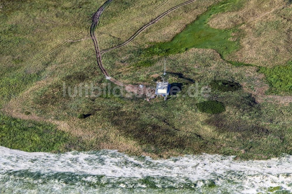 Scharhörn von oben - Vogelwarte auf der Insel Scharhörn in der Nordsee im Bundesland Hamburg, Deutschland