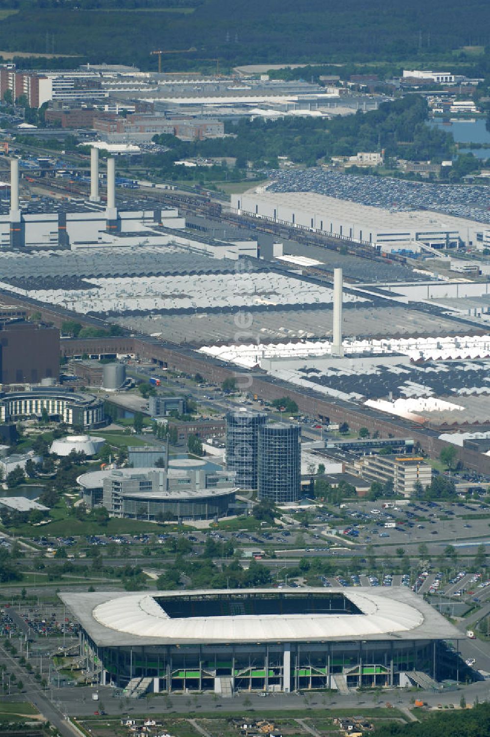 Luftaufnahme Wolfsburg - Volkswagen Arena Wolfsburg / Stadion Wolfsburg