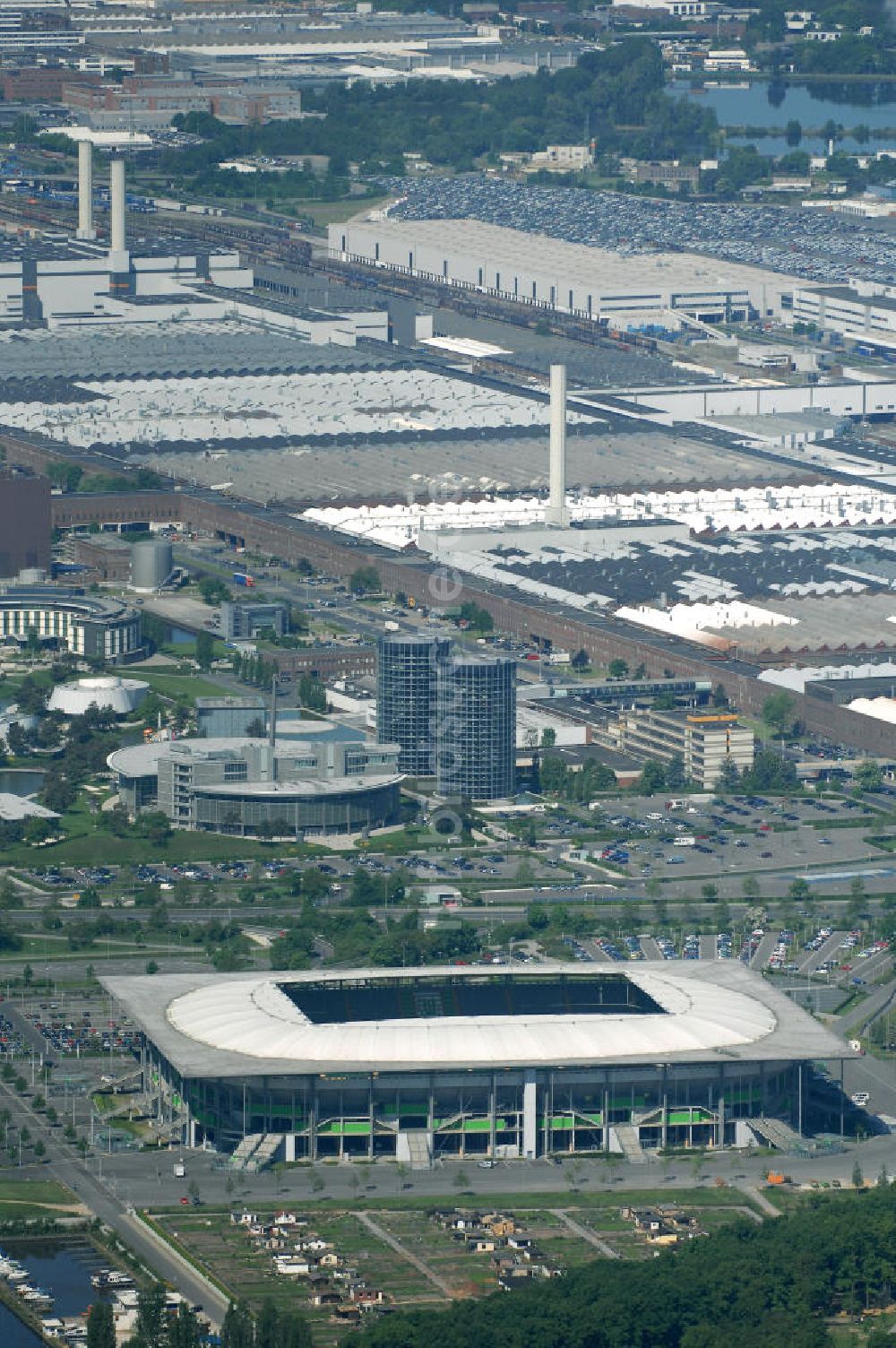 Wolfsburg von oben - Volkswagen Arena Wolfsburg / Stadion Wolfsburg