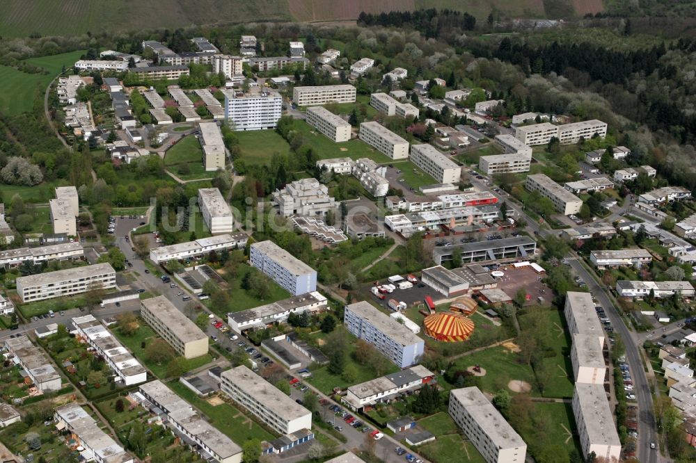 Trier Mariahof von oben - Von Neubausiedlungen geprägte Stadtteil Mariahof in Trier im Bundesland Rheinland-Pfalz