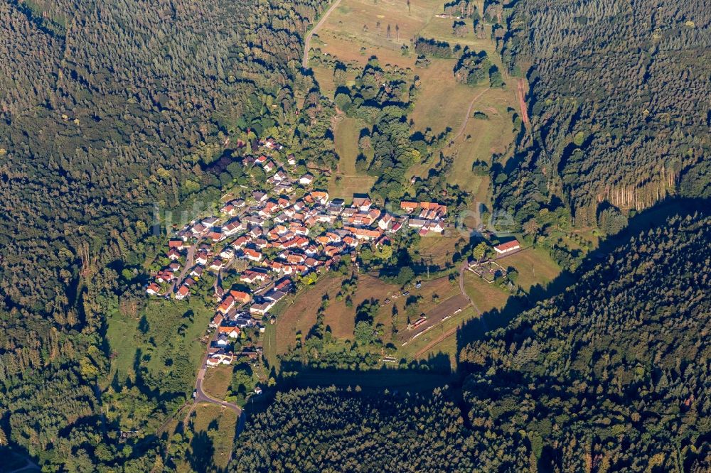 Luftbild Böllenborn - Von Wald umgebene Ortsansicht in Böllenborn im Bundesland Rheinland-Pfalz, Deutschland