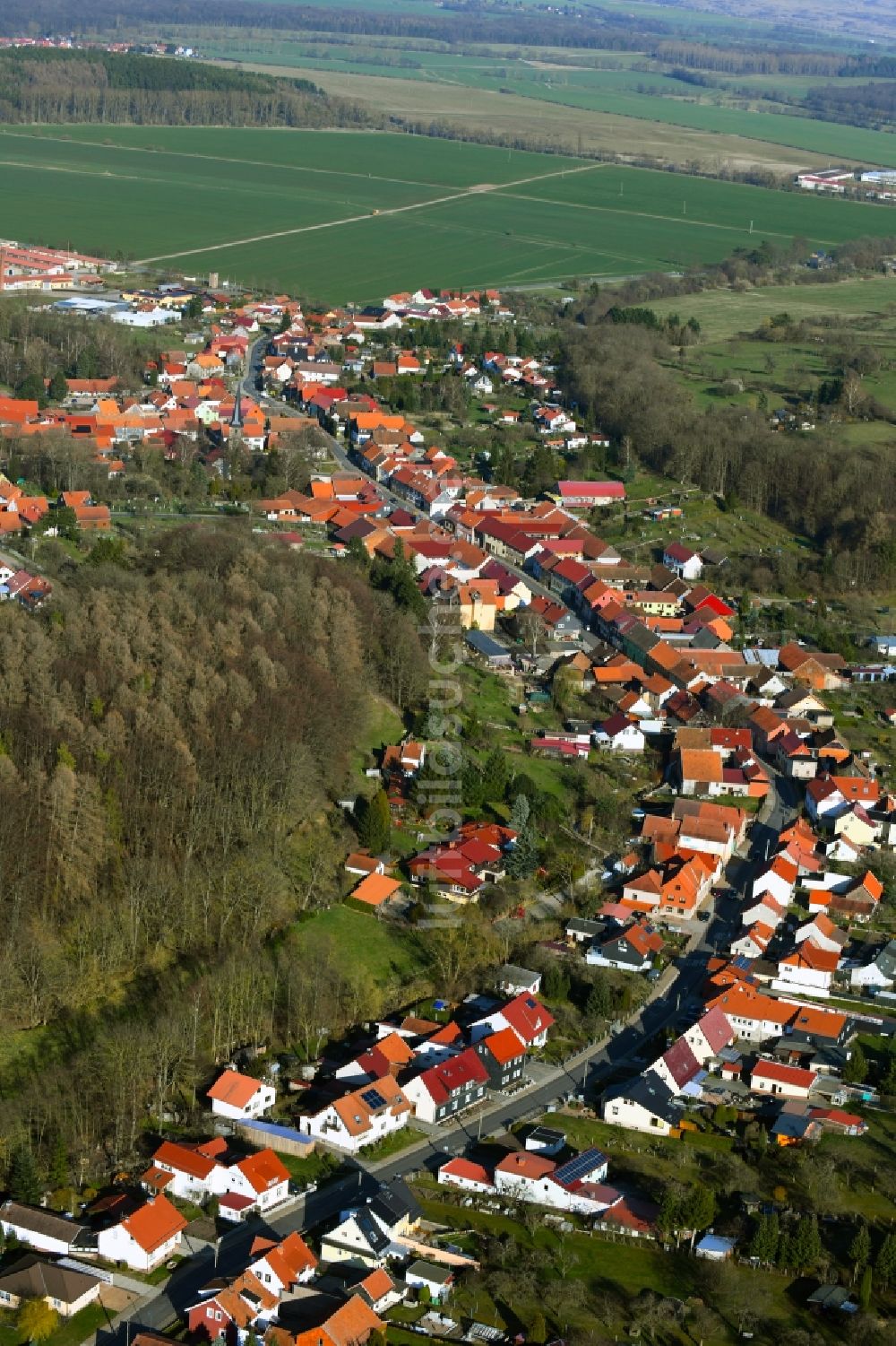 Ernstroda aus der Vogelperspektive: Von Wald umgebene Ortsansicht in Ernstroda im Bundesland Thüringen, Deutschland