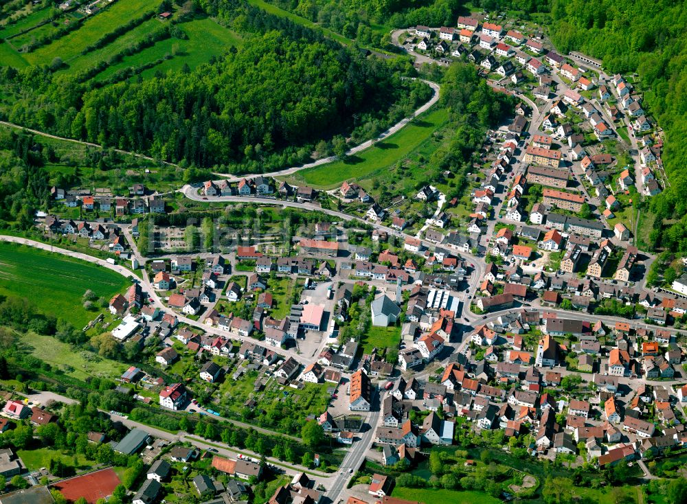 Luftaufnahme Gerhausen - Von Wald umgebene Ortsansicht in Gerhausen im Bundesland Baden-Württemberg, Deutschland