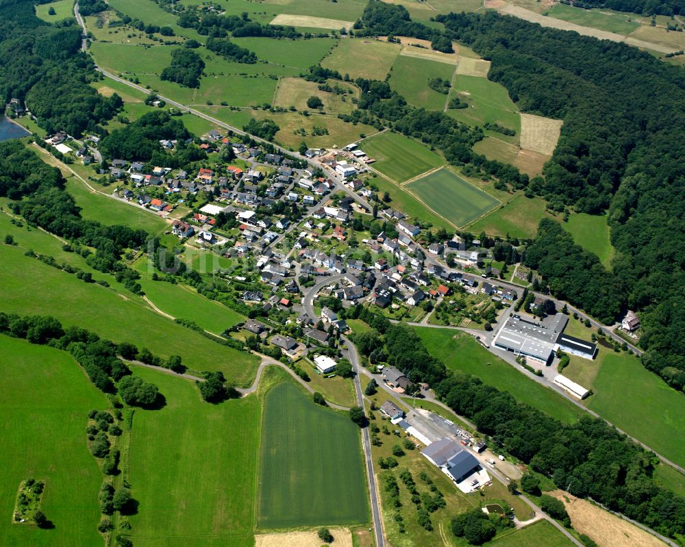 Luftaufnahme Guntersdorf - Von Wald umgebene Ortsansicht in Guntersdorf im Bundesland Hessen, Deutschland