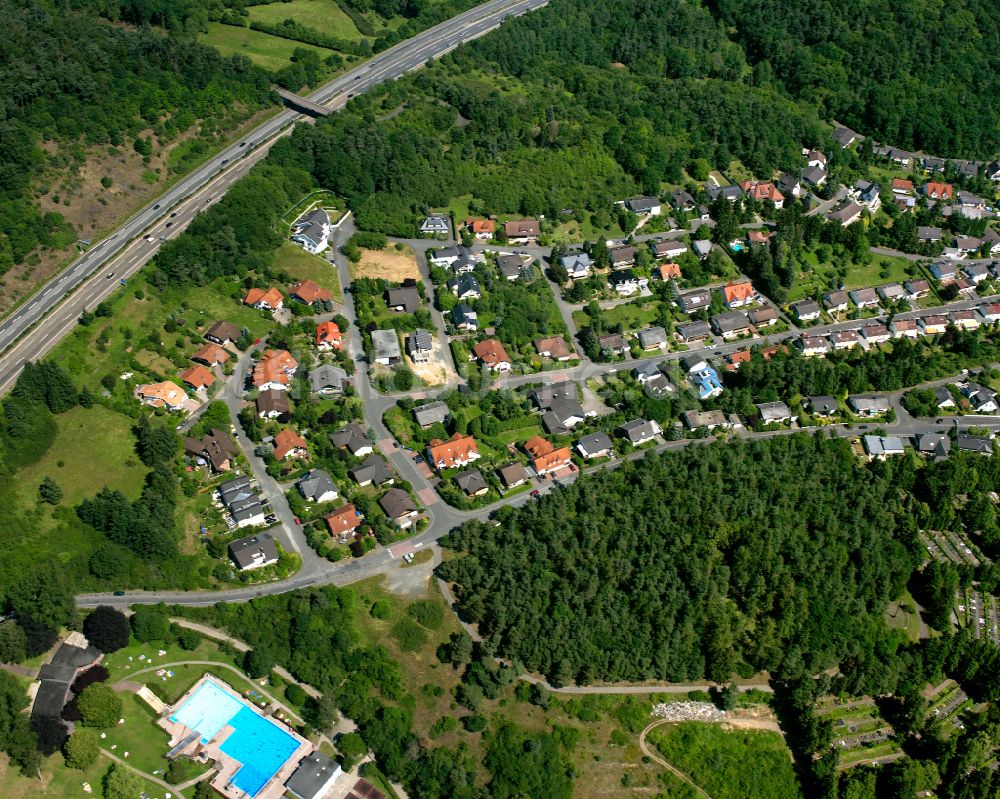 Luftbild Hörbach - Von Wald umgebene Ortsansicht in Hörbach im Bundesland Hessen, Deutschland