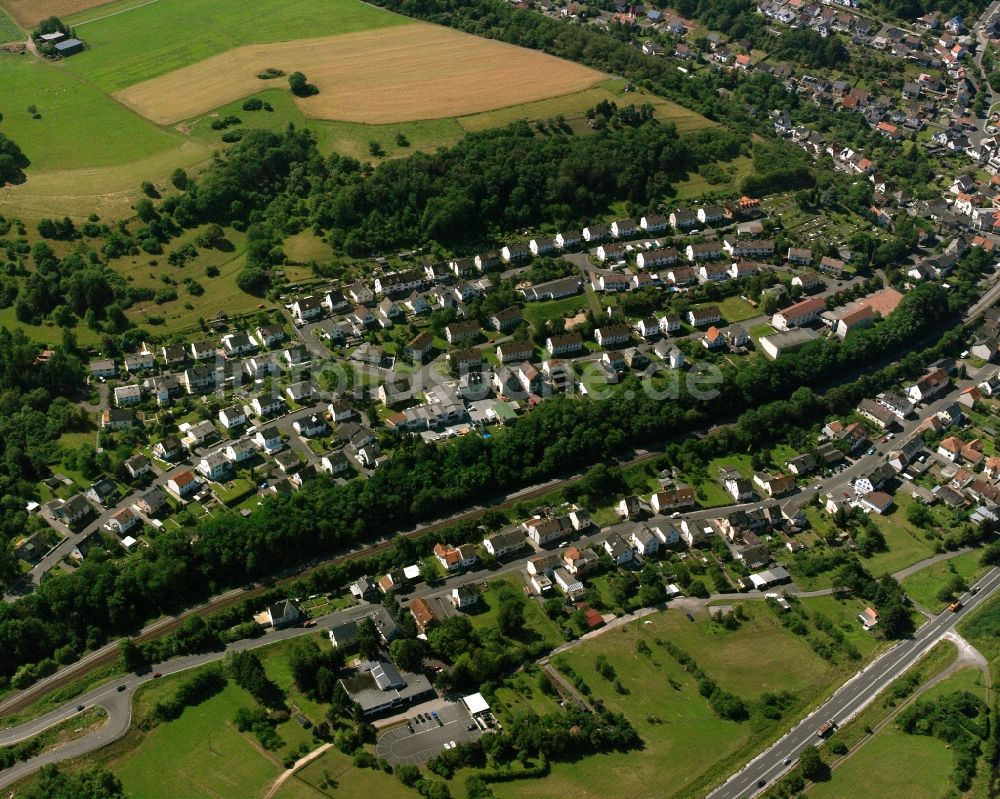 Nahbollenbach von oben - Von Wald umgebene Ortsansicht in Nahbollenbach im Bundesland Rheinland-Pfalz, Deutschland