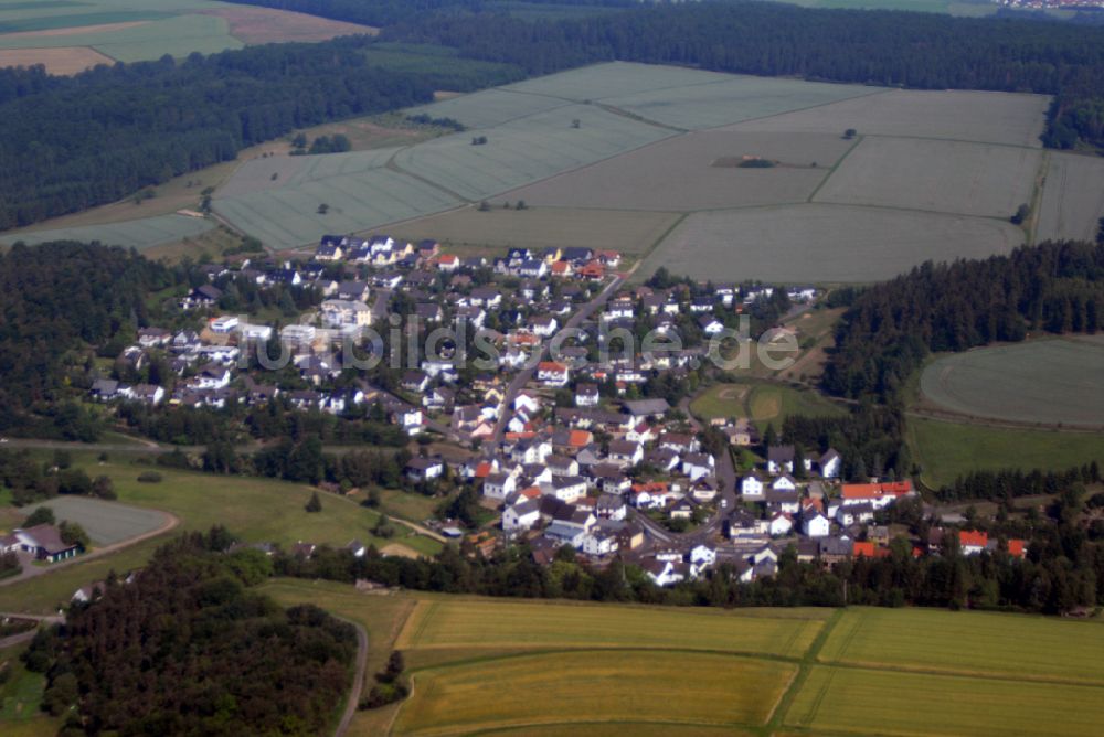 Luftaufnahme Oberlibbach - Von Wald umgebene Ortsansicht in Oberlibbach im Bundesland Hessen, Deutschland