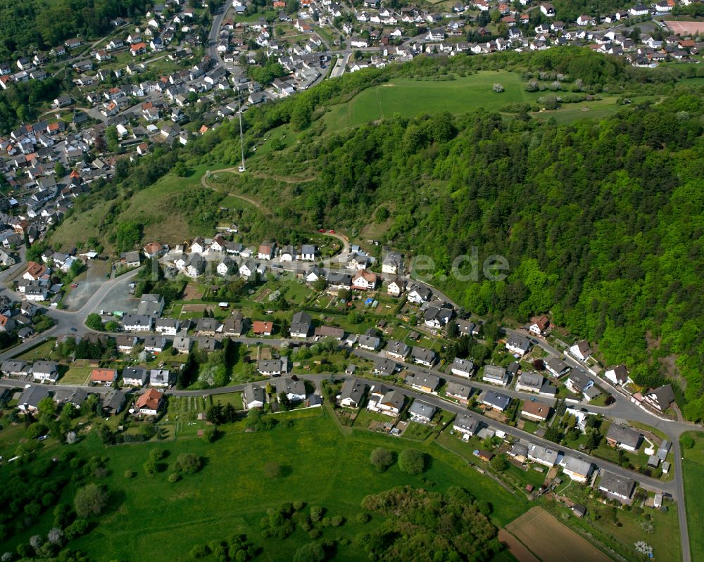 Luftaufnahme Oberscheld - Von Wald umgebene Ortsansicht in Oberscheld im Bundesland Hessen, Deutschland