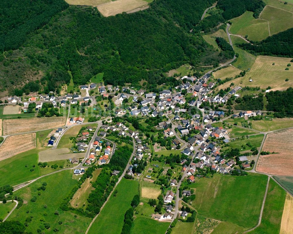 Schmidthachenbach von oben - Von Wald umgebene Ortsansicht in Schmidthachenbach im Bundesland Rheinland-Pfalz, Deutschland