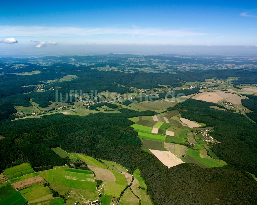 Luftaufnahme Unter-Mossau - Von Wald umgebene Ortsansicht in Unter-Mossau im Bundesland Hessen, Deutschland