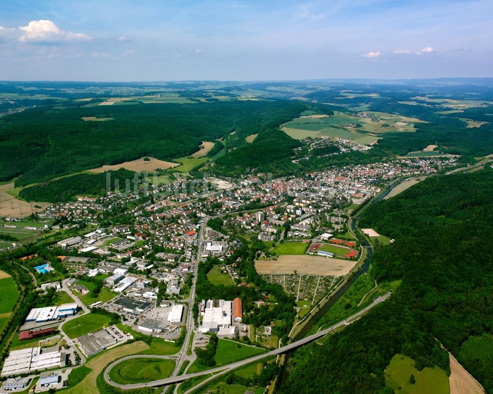 Waldshut-Tiengen von oben - Von Wald umgebene Ortsansicht in Waldshut-Tiengen im Bundesland Baden-Württemberg, Deutschland