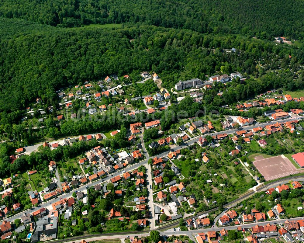 Luftbild Wernigerode - Von Wald umgebene Ortsansicht in Wernigerode im Bundesland Sachsen-Anhalt, Deutschland