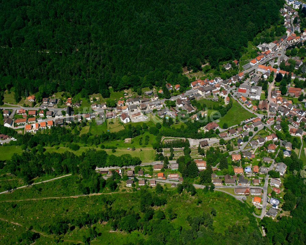 Bad Herrenalb aus der Vogelperspektive: Von Waldflächen umsäumtes Stadtgebiet in Bad Herrenalb im Bundesland Baden-Württemberg, Deutschland