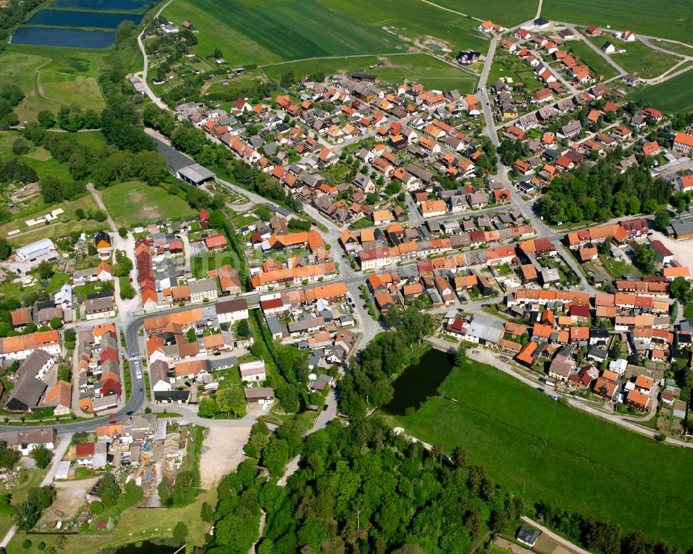 Hasselfelde von oben - Von Waldflächen umsäumtes Stadtgebiet in Hasselfelde im Bundesland Sachsen-Anhalt, Deutschland