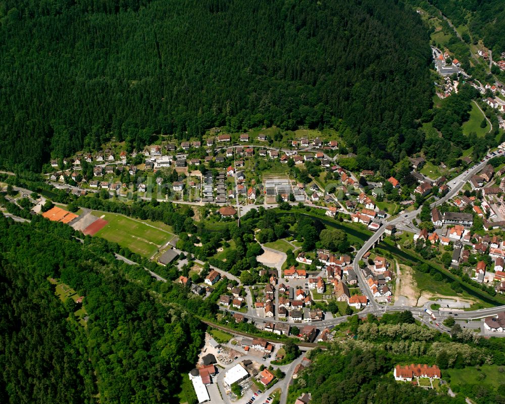 Luftbild Hirsau - Von Waldflächen umsäumtes Stadtgebiet in Hirsau im Bundesland Baden-Württemberg, Deutschland