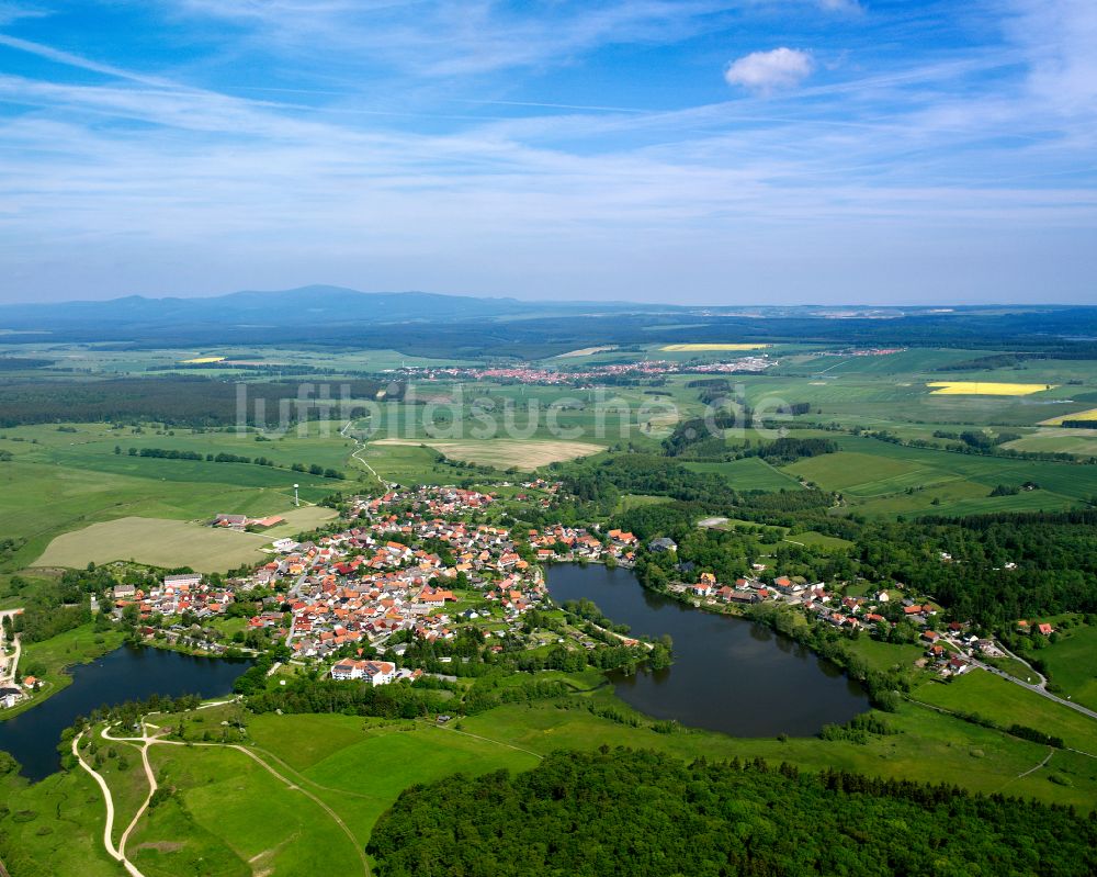 Luftaufnahme Stiege - Von Waldflächen umsäumtes Stadtgebiet in Stiege im Bundesland Sachsen-Anhalt, Deutschland