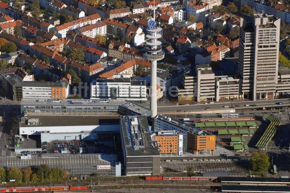 Luftaufnahme Hannover - VW-Tower neben dem Hauptbahnhof Hannover