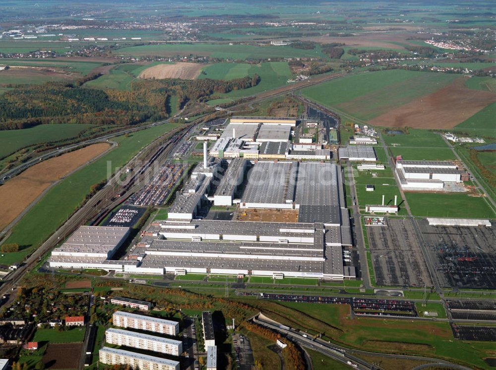 Zwickau von oben - VW-Werk in Zwickau (Mosel)