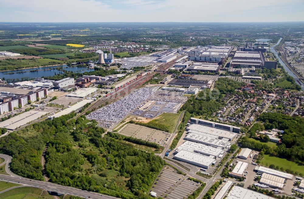 Luftaufnahme Wolfsburg - VW - Werksgelände der Volkswagen AG in Wolfsburg im Bundesland Niedersachsen