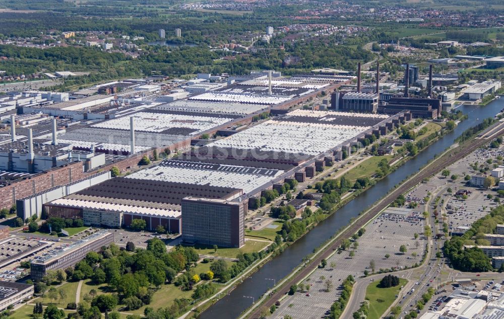 Wolfsburg von oben - VW - Werksgelände der Volkswagen AG in Wolfsburg im Bundesland Niedersachsen