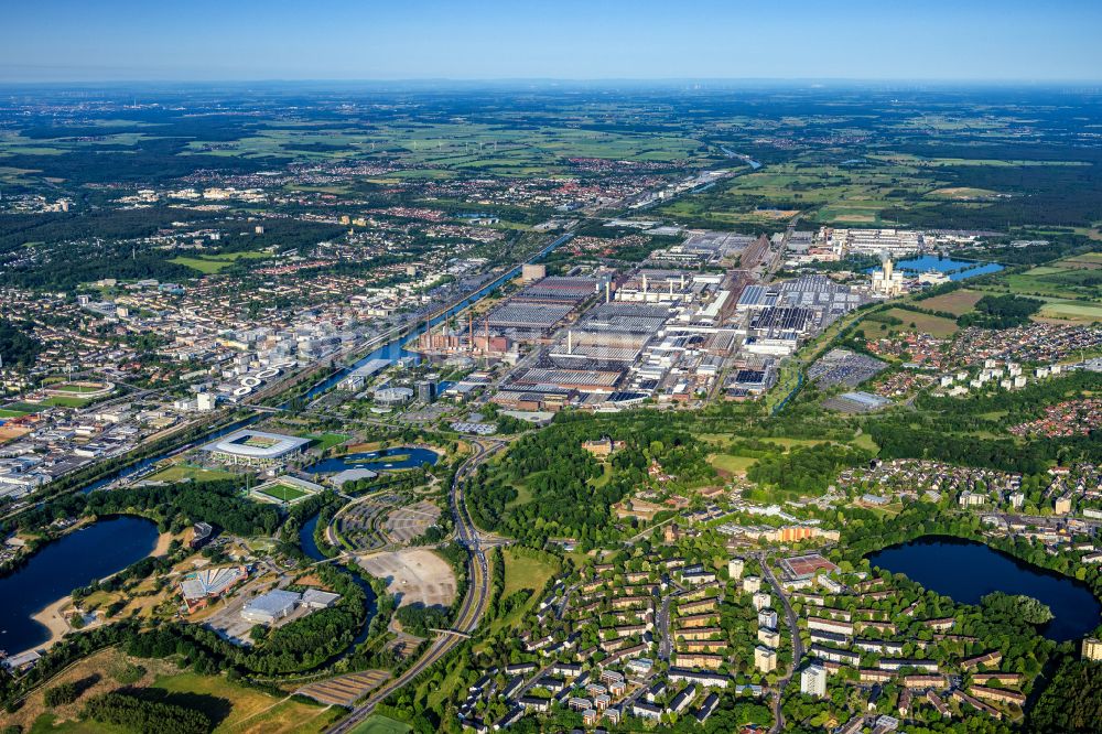 Luftaufnahme Wolfsburg - VW - Werksgelände der Volkswagen AG in Wolfsburg im Bundesland Niedersachsen