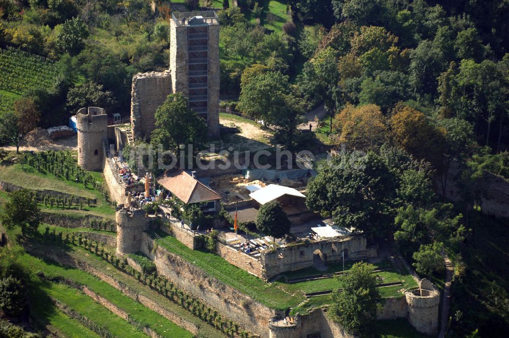 Luftaufnahme Wachenheim - Wachtenburg in Wachenheim an der Weinstraße