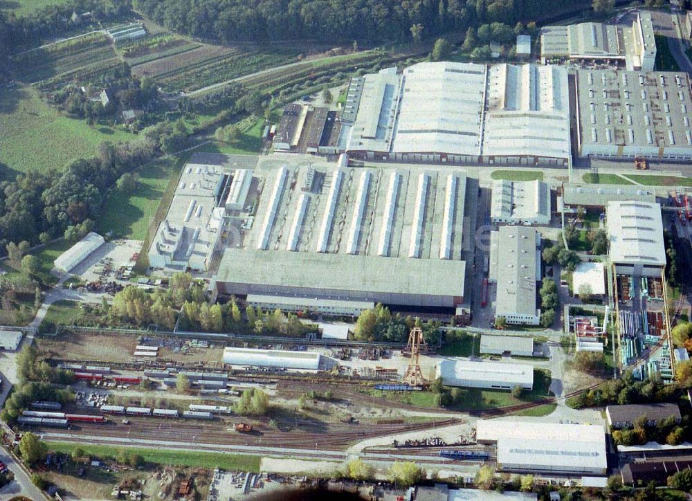 Luftaufnahme Bautzen/ Sachsen - Waggonbauwerk der BOMBARDIER TRANSPORTATION BERLIN in Bautzen / Sachsen.