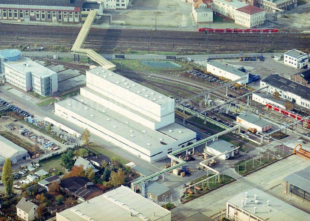 Ammendorf bei Halle aus der Vogelperspektive: Waggonwerk Ammendorf der BOMBARDIER TRANSPORTATION / DWA GmbH in Ammendorf (südlich von Halle / Saale - Sachsen - Anhalt)